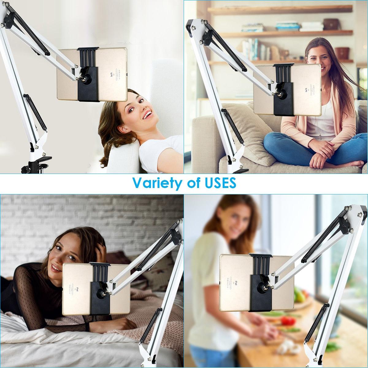 Mobile Lazy Bracket Cellphone Tablet Mount Holder Stand Adjustable Long Arms For IPhone 12-18cm Wide Mobile Phone Tablets Stand (TLC2)(1U47)(RS)(1U50)