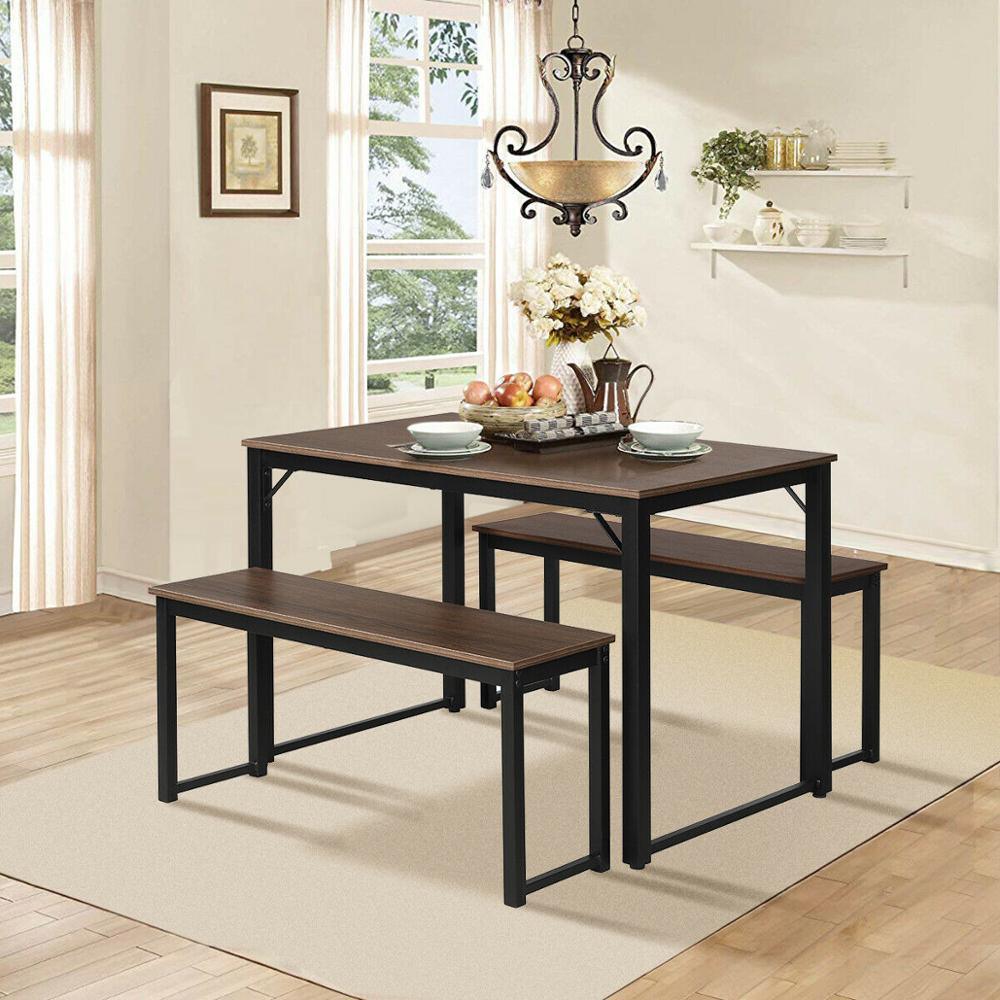 Modern 3 Piece Dining Set Studio Collection Soho Dining Table with Two Benches (D67)(FW1)(FW7)(1U67)