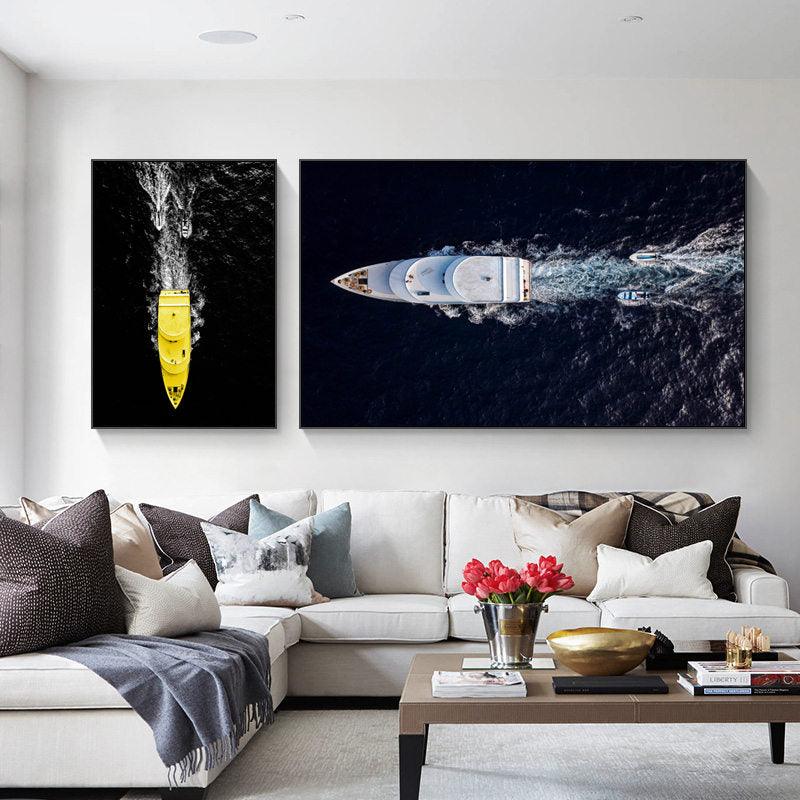 Modern Landscape Wall Art Canvas Painting Picture Nordic Minimalist Print Sea (D62)(AD1)(1BM)