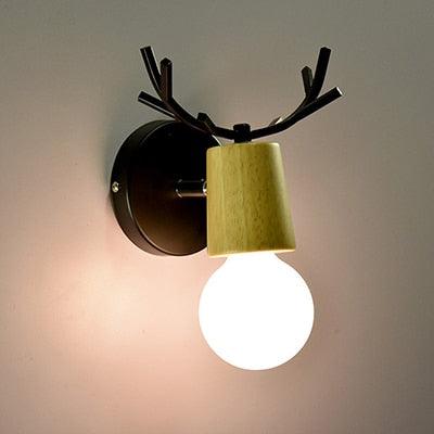 Modern creative deer head E27 warm light novel wall light for bed bedroom living room (LL6)(LL1)