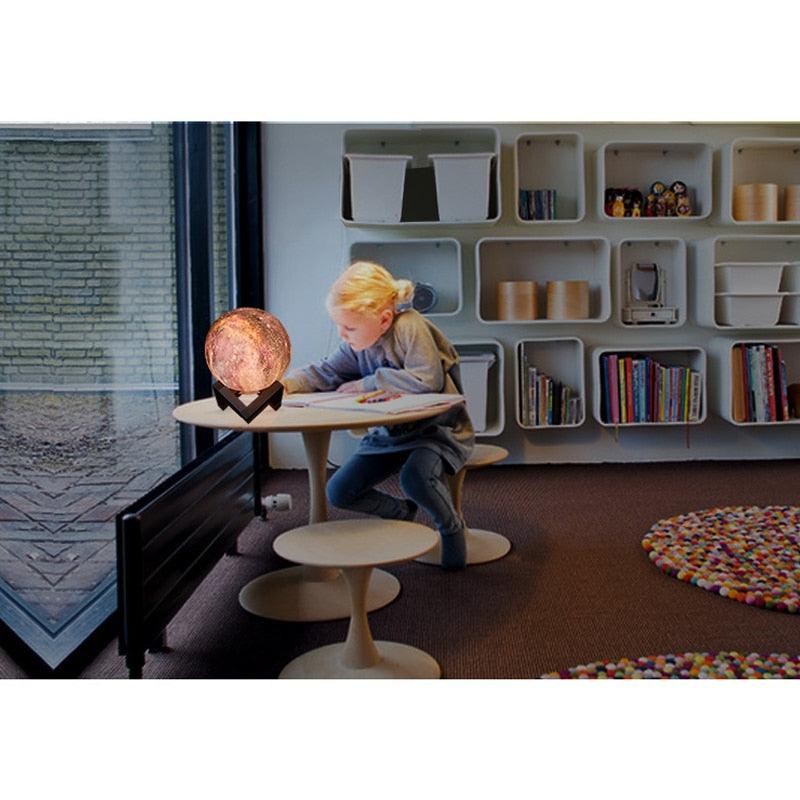 Modern creative design moon table lamp painted LED starry sky 3D night light (LL4)(F58)