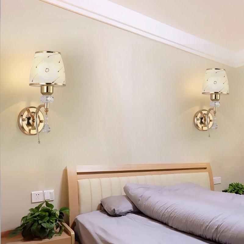 Modern plated metal glass Artistic style wall Lamp LED E14 220V (LL1)(LL6)(F58)
