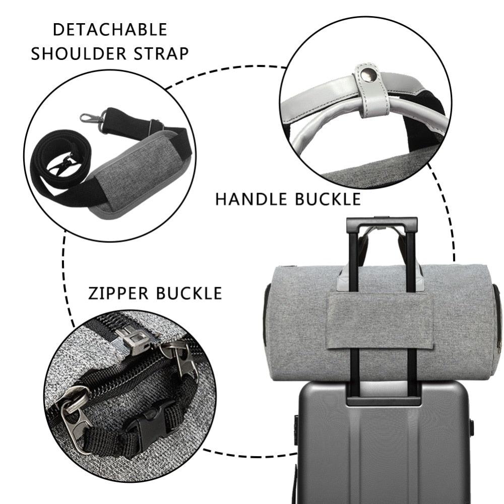 Great Travel Bag With Shoulder Strap Duffel Bag - Carry on Hanging Suitcase Clothing Business Bags (1U78)(LT3)