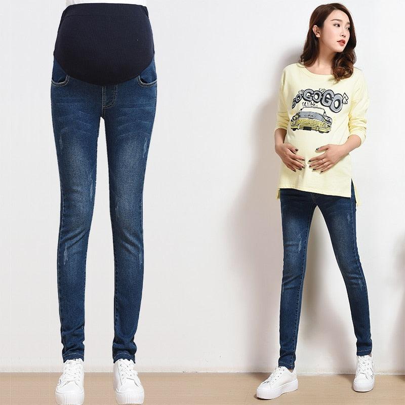 Women Jeans Pregnant pencil Prop Pants - Clothing Maternity Clothes - Plus Size (D4)(Z2)