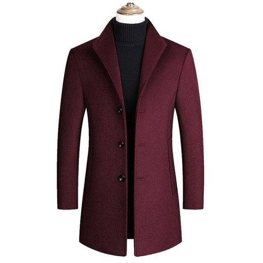 Trending Men Wool Blends Coats - Autumn Winter New Solid Color High Quality Men's Wool Jacket Luxurious Brand (TM3)(TM4)(CC1)(2U100)(TG2)