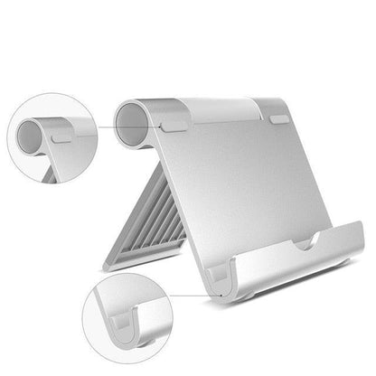 Multi-Angle Aluminum Holder Stand for iPad or iPhone XS Max 8 X 7 Foldable Stand for Samsung Galaxy S9 S8 Tablet Stand (TLC2)(F47)