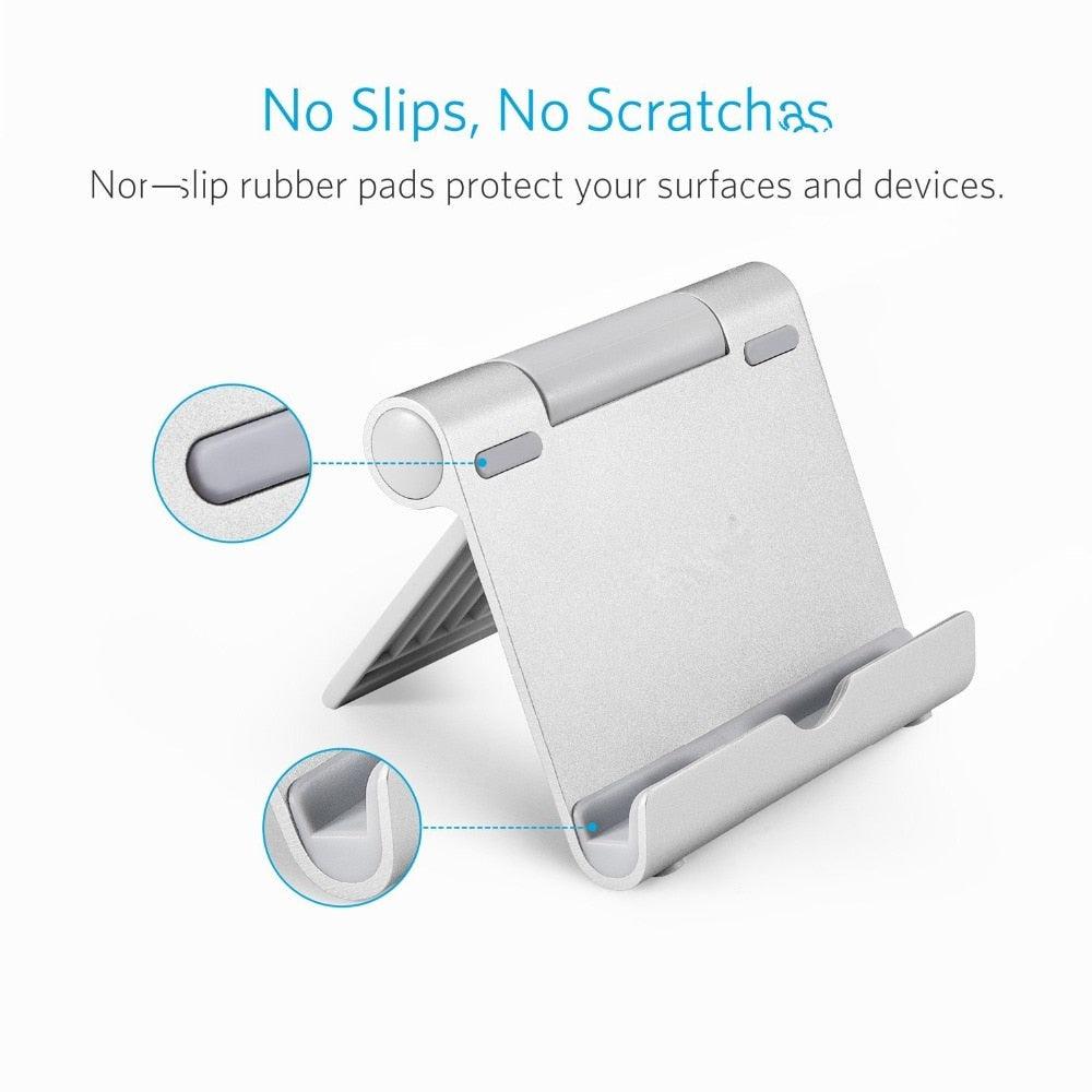 Multi-Angle Aluminum Holder Stand for iPad or iPhone XS Max 8 X 7 Foldable Stand for Samsung Galaxy S9 S8 Tablet Stand (TLC2)(F47)