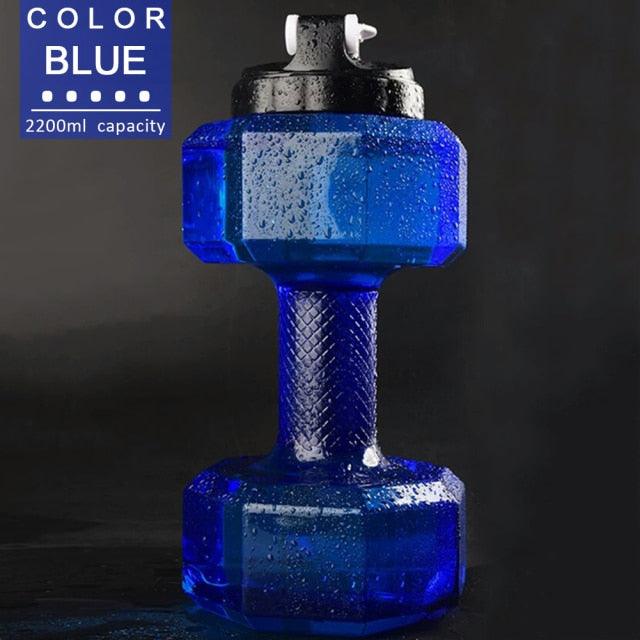 Best At-Home Workouts 2.2L Dumbbell Cold Water Bottle BPA Free Portable Creative New Year Gift GYM Sports Shaker Fitness Eco Friendly (FHB)(1AK1)