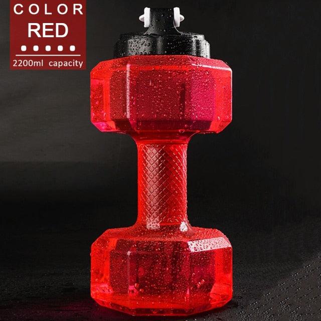 Best At-Home Workouts 2.2L Dumbbell Cold Water Bottle BPA Free Portable Creative New Year Gift GYM Sports Shaker Fitness Eco Friendly (FHB)(1AK1)
