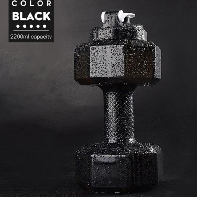 Best At-Home Workouts 2.2L Dumbbell Cold Water Bottle BPA Free Portable Creative New Year Gift GYM Sports Shaker Fitness Eco Friendly (FHB)(1AK1)