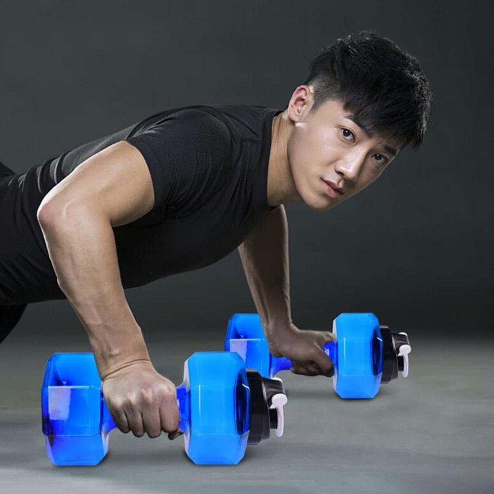 Best At-Home Workouts 2.2L Dumbbell Cold Water Bottle BPA Free Portable Creative New Year Gift GYM Sports Shaker Fitness Eco Friendly (FHB)(1AK1)