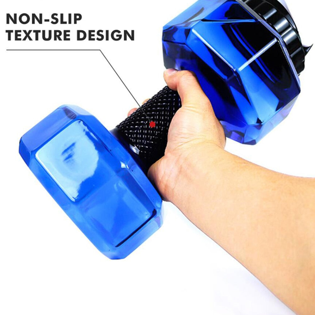 Best At-Home Workouts 2.2L Dumbbell Cold Water Bottle BPA Free Portable Creative New Year Gift GYM Sports Shaker Fitness Eco Friendly (FHB)(1AK1)