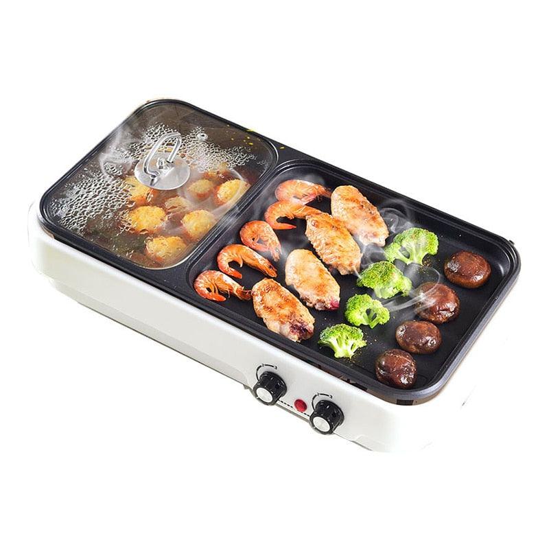Multifunction Baking Pot Barbecue Machine - Electric Hot Pot Grill Household Smoke Free - Not Sticky Indoor (2H1)(H6)(1U59)