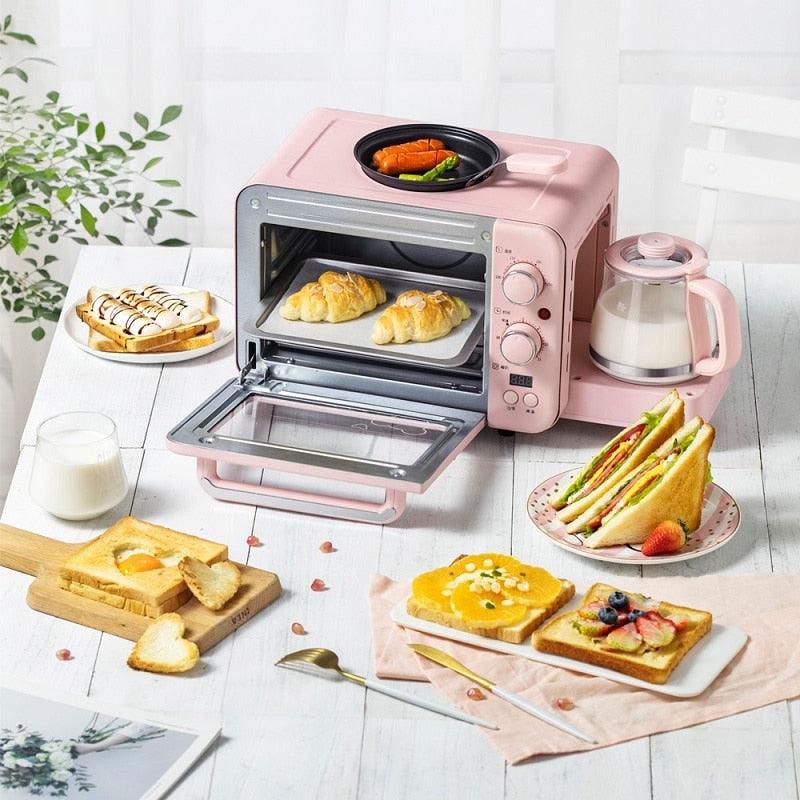 Multifunction Breakfast machine toaster Milk heater Home use cake coffee Pizza Three in one electric oven (H5) (1U59)