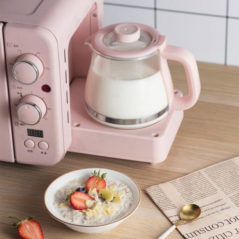 Multifunction Breakfast machine toaster Milk heater Home use cake coffee Pizza Three in one electric oven (H5) (1U59)