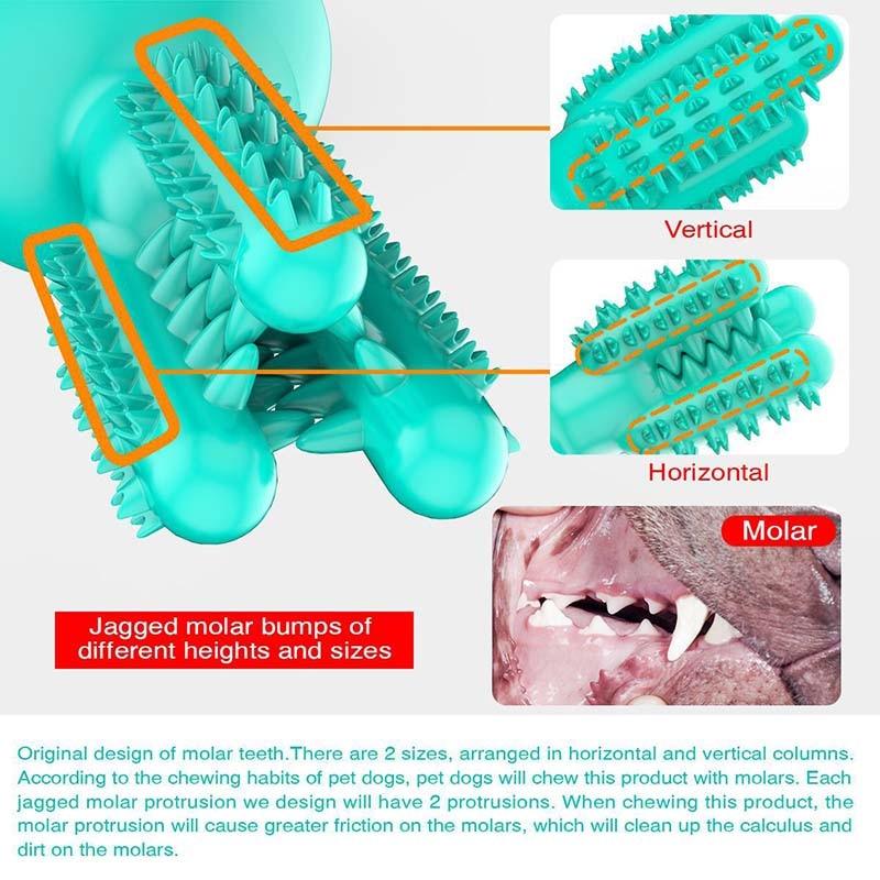 Multifunction Dog Toothbrush Flexible Pet Molar Bite Toy - Cleaning Teeth Dog Chew Stick Toys (7W2)
