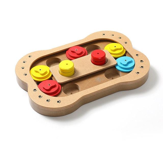 Multifunctional Pet Puzzle Toy - Wood Feeder Iq Training Dog Toys - Education Slow feeding Interactive Puzzle (D73)(1W3)(3W3)