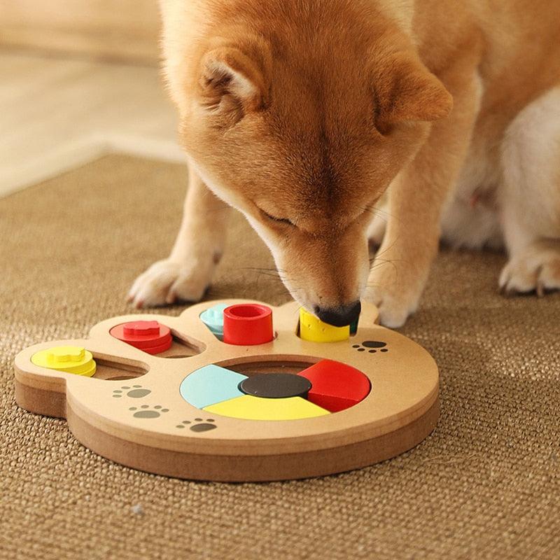 Multifunctional Pet Puzzle Toy - Wood Feeder Iq Training Dog Toys - Education Slow feeding Interactive Puzzle (D73)(1W3)(3W3)