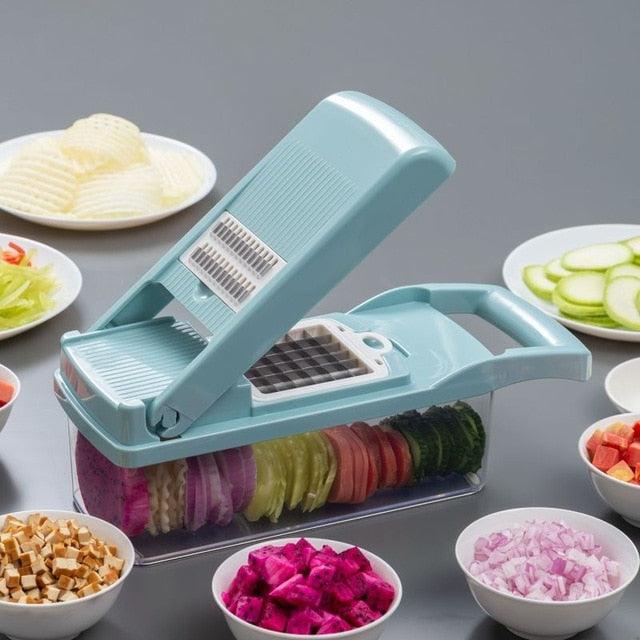 Multifunctional Vegetable Cutter Fruit Slicer Grater Shredders Drain Basket Slicers 8 In 1 Gadgets (AK3)(F61)