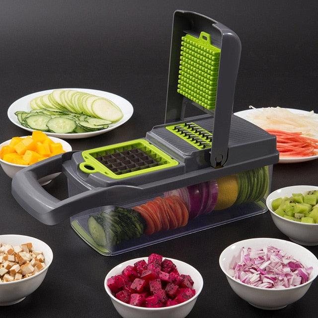 Multifunctional Vegetable Cutter Fruit Slicer Grater Shredders Drain Basket Slicers 8 In 1 Gadgets (AK3)(F61)