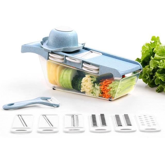 Multifunctional Vegetable Cutter Fruit Slicer Grater Shredders Drain Basket Slicers 8 In 1 Gadgets (AK3)(F61)