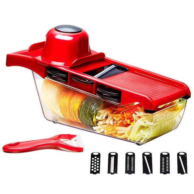 Multifunctional Vegetable Cutter Fruit Slicer Grater Shredders Drain Basket Slicers 8 In 1 Gadgets (AK3)(F61)