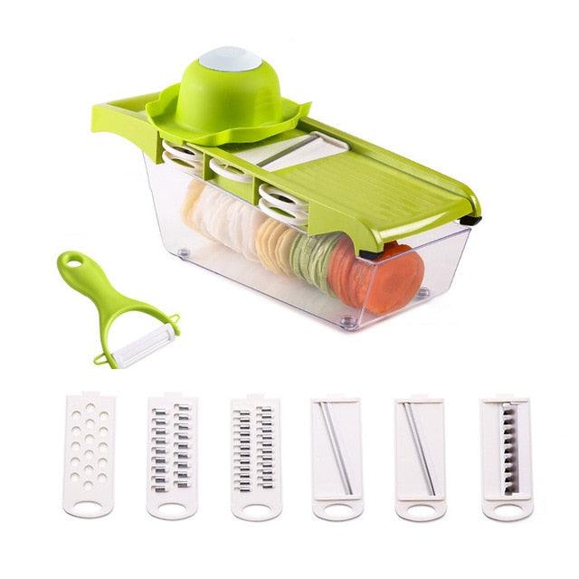 Multifunctional Vegetable Cutter Fruit Slicer Grater Shredders Drain Basket Slicers 8 In 1 Gadgets (AK3)(F61)