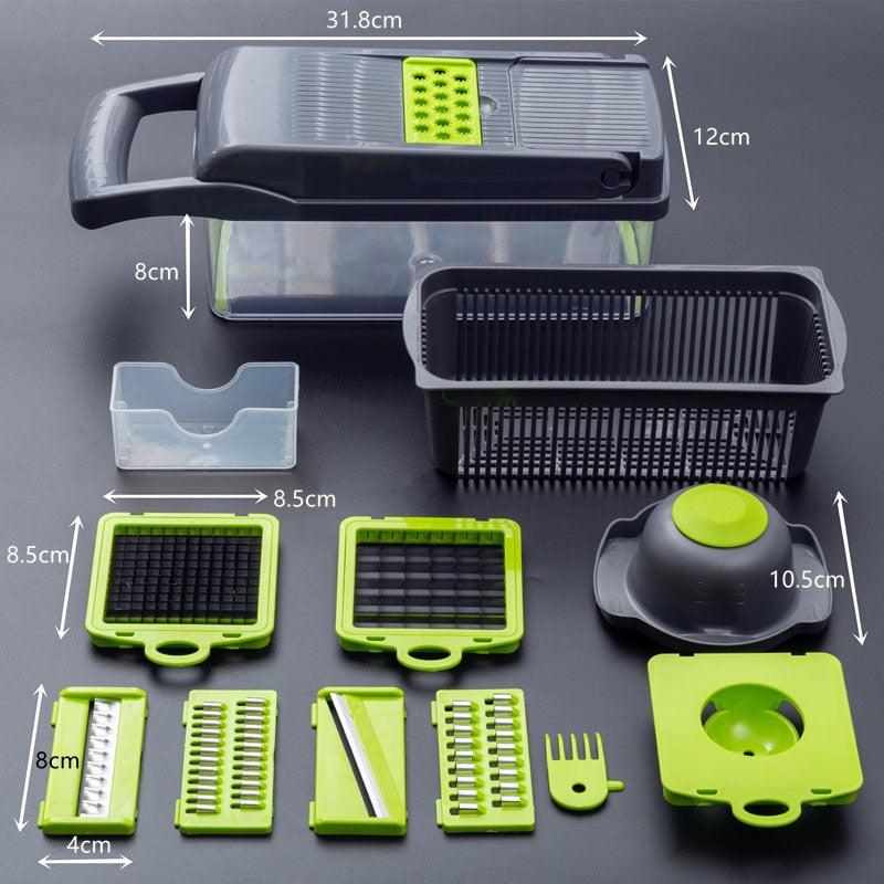 Multifunctional Vegetable Cutter Fruit Slicer Grater Shredders Drain Basket Slicers 8 In 1 Gadgets (AK3)(F61)