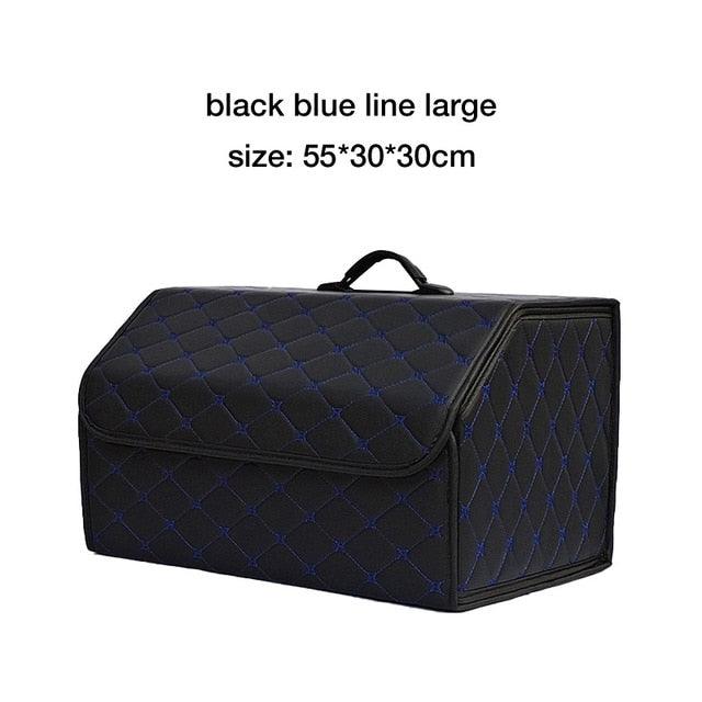 Car Organizer Trunk Storage Bag - PU Leather Trunk Stowing Tidying Universal Auto Organizers Box (3LT1)(F89)