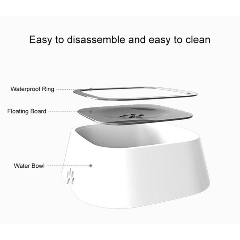 Dog Water Bowl Dispenser Vehicle Carried Floating Bowl - Travel Anti-Slip Slow Water Feeder (6W1)(F71)