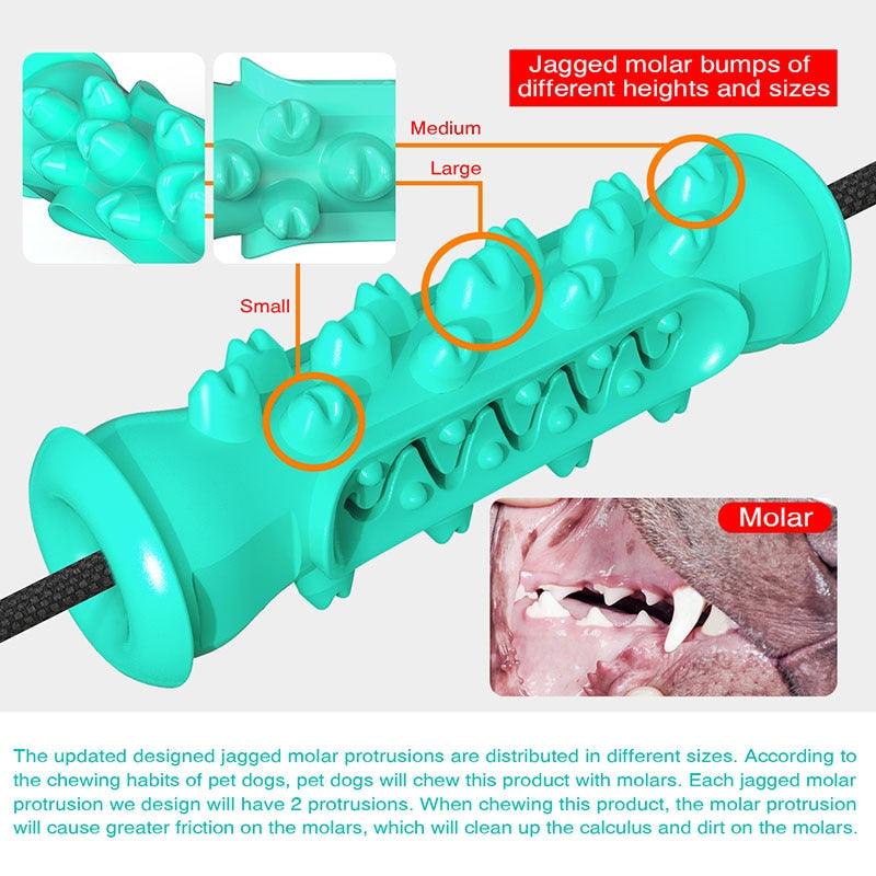 Multifunction Dog Rope Ball Double Suction Cup Chew Dog Toy - Toothbrush Molars Rubber Treat (7W2)(2W3)