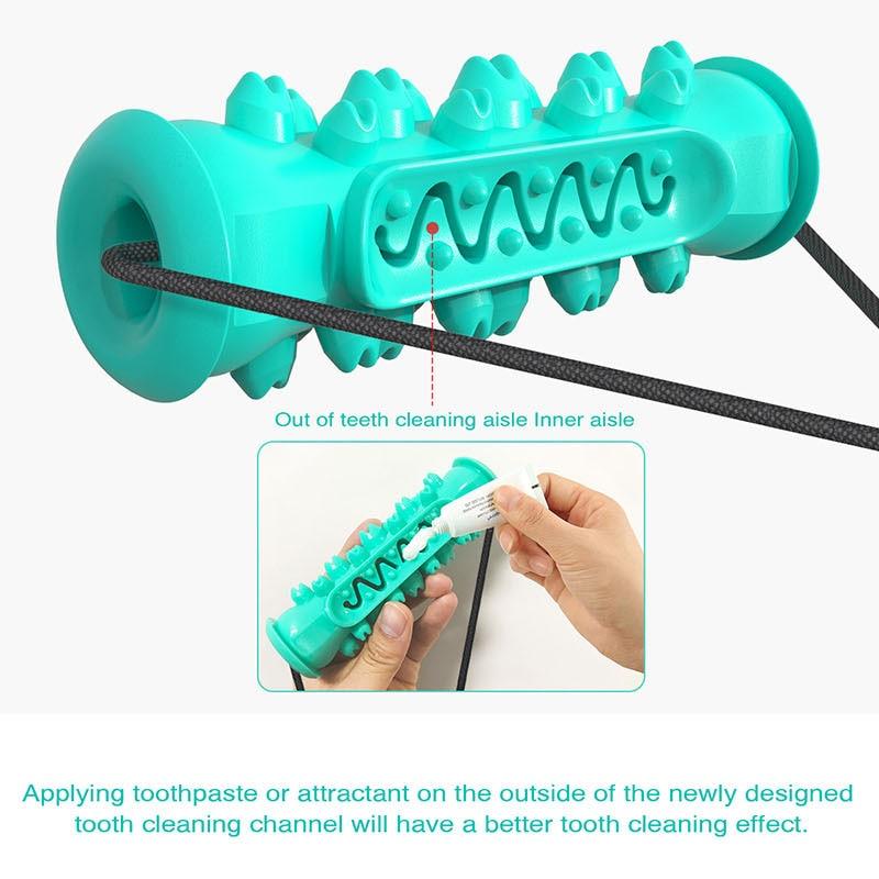 Multifunction Dog Rope Ball Double Suction Cup Chew Dog Toy - Toothbrush Molars Rubber Treat (7W2)(2W3)
