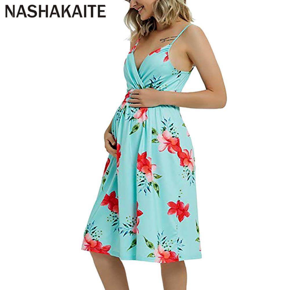Fashion Deep V-neck Sleeveless Backless Pregnancy DressesSummer Pregnant Dress (D5)(Z7)(Z9)(1Z1)(4Z1)(5Z1)