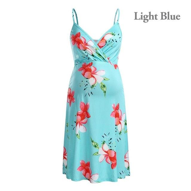 Fashion Deep V-neck Sleeveless Backless Pregnancy DressesSummer Pregnant Dress (D5)(Z7)(Z9)(1Z1)(4Z1)(5Z1)