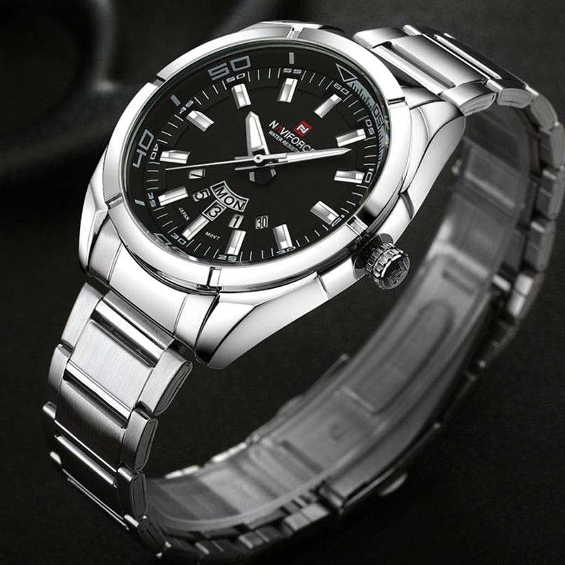 Men Watches - Business Men's Stainless Steel Band 30M Waterproof Date Wristwatches (2MA1)