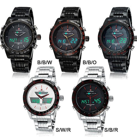 Men's Watches - Top Brand Luxury Casual Quartz Watch - Waterproof Military Stainless Steel (2MA1)