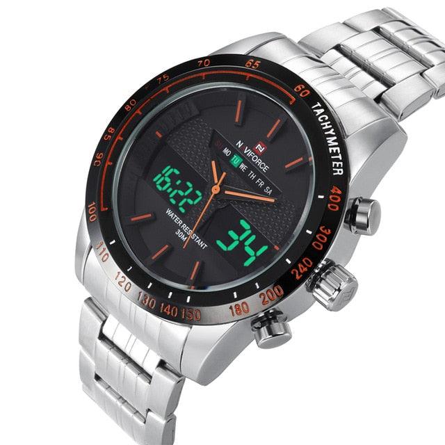 Men's Watches - Top Brand Luxury Casual Quartz Watch - Waterproof Military Stainless Steel (2MA1)