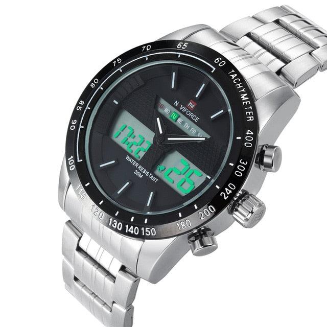 Men's Watches - Top Brand Luxury Casual Quartz Watch - Waterproof Military Stainless Steel (2MA1)