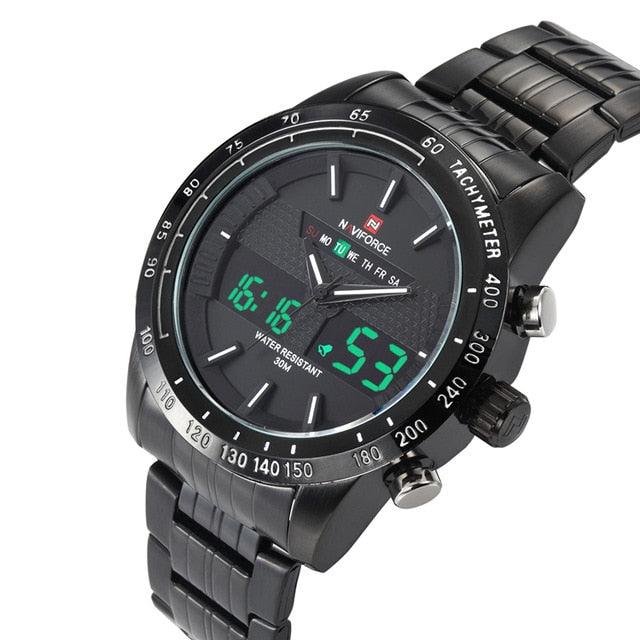 Men's Watches - Top Brand Luxury Casual Quartz Watch - Waterproof Military Stainless Steel (2MA1)