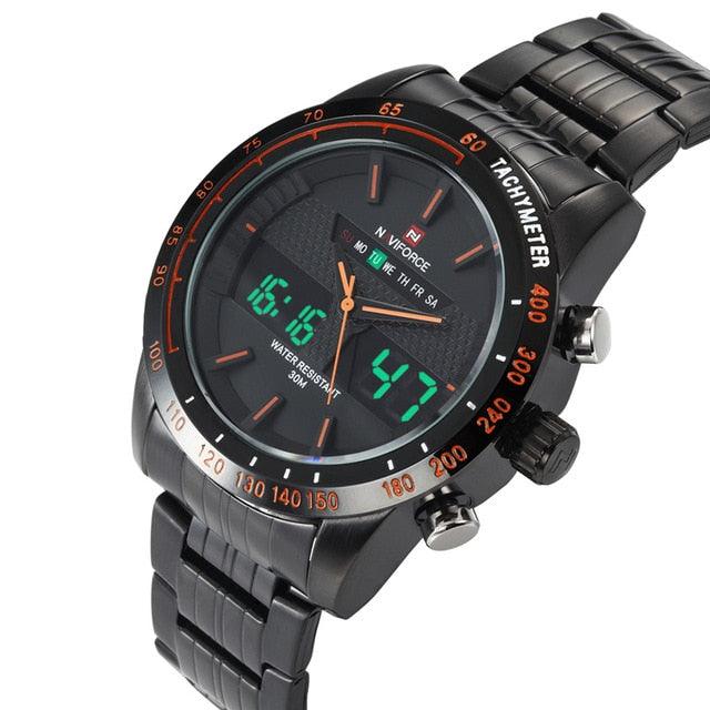 Men's Watches - Top Brand Luxury Casual Quartz Watch - Waterproof Military Stainless Steel (2MA1)