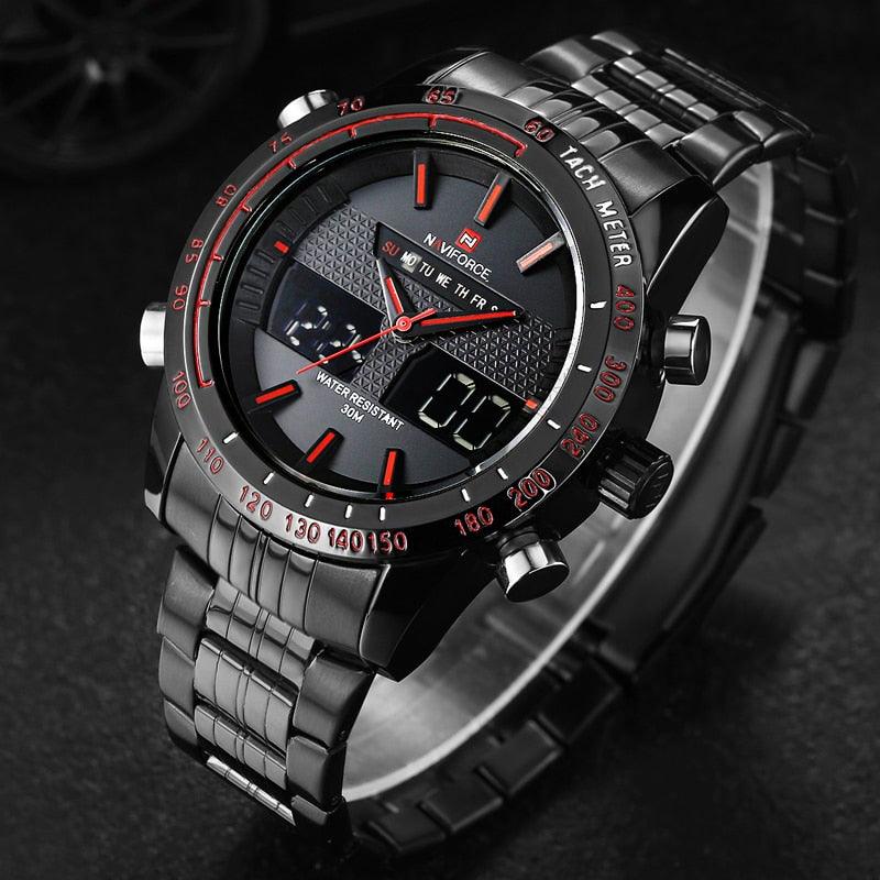 Men's Watches - Top Brand Luxury Casual Quartz Watch - Waterproof Military Stainless Steel (2MA1)