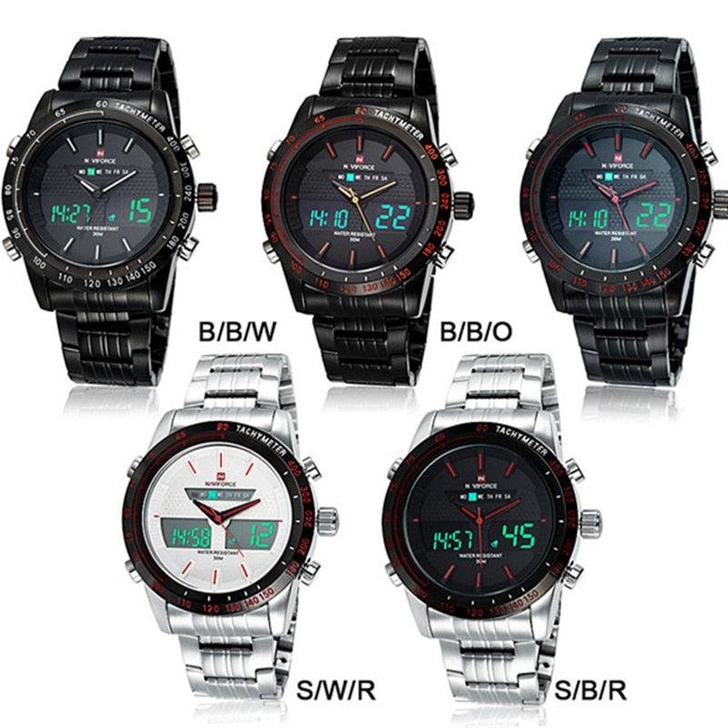 Men's Watches - Top Brand Luxury Casual Quartz Watch - Waterproof Military Stainless Steel (2MA1)