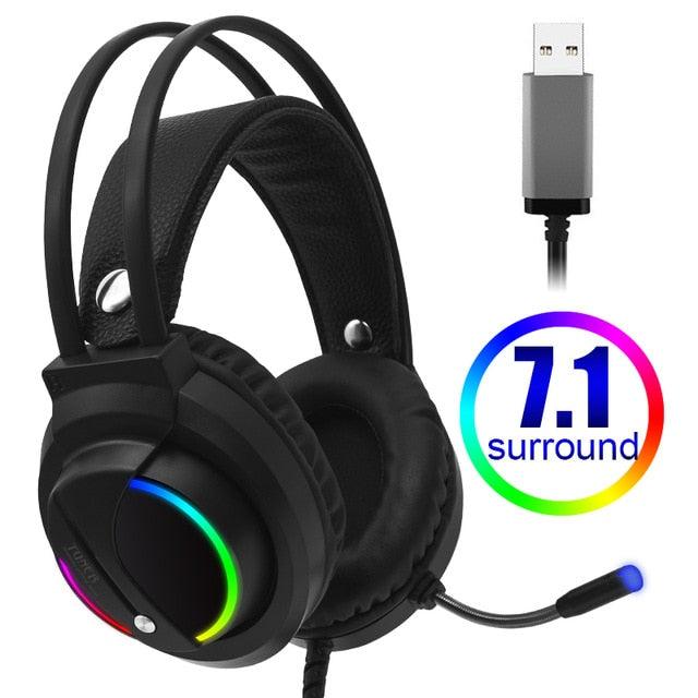 NEW K1 Head-Mounted Professional Gaming Headset - RGB Colorful Lighting Mic PC Phone For PS4 XBOX Switch Gamer Wired Headphone USB (AH)