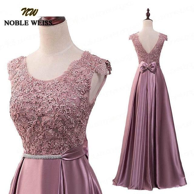 Trending Long Floor Length Dresses - Lace Evening Dress - With Bowknot Belt (WSO3)(WSO5)(WSO4)(F18)