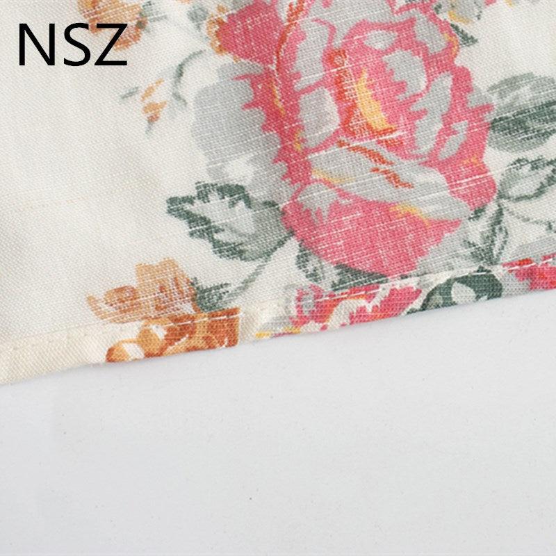 Floral Women Print Oversized Blouse - Lace Hollow Out Loose Pleated Shirt - Long Sleeve Round Collar (TB4)