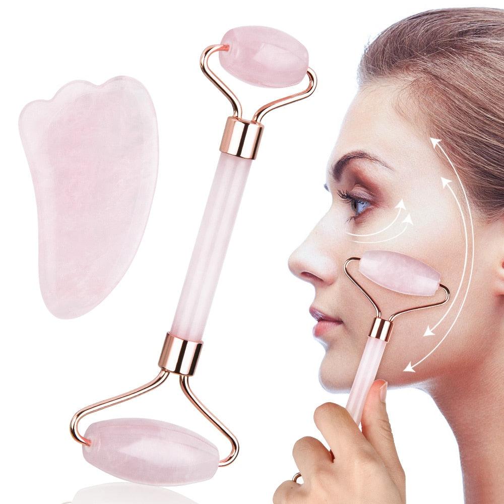 Natural Rose Quartz Jade Roller Face Lifting Massager Natural Jade Stone Facial Massage Roller (M5)(M1)(1U86)(F86)