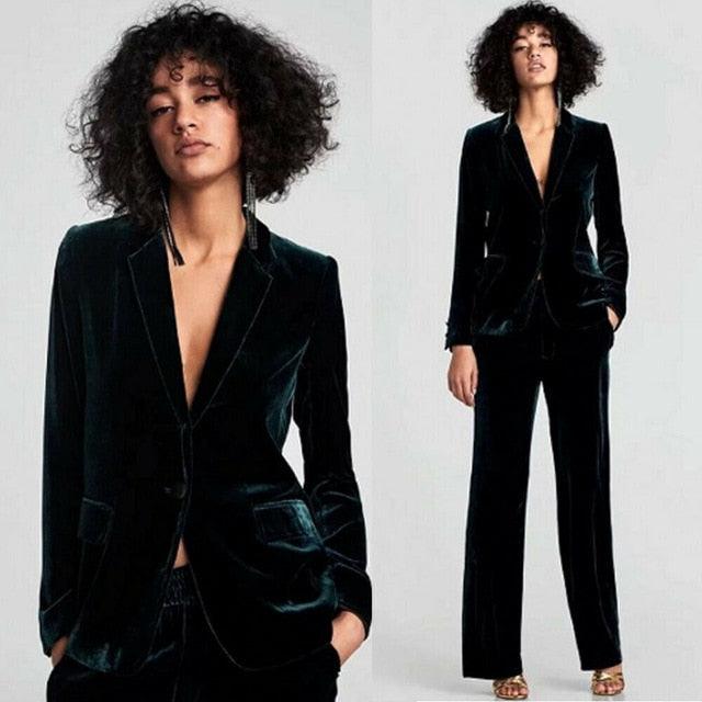Women's Suit - Business Women Pantsuits - Blazer Trouser - Women Blazer Pants (TB5)(F20)