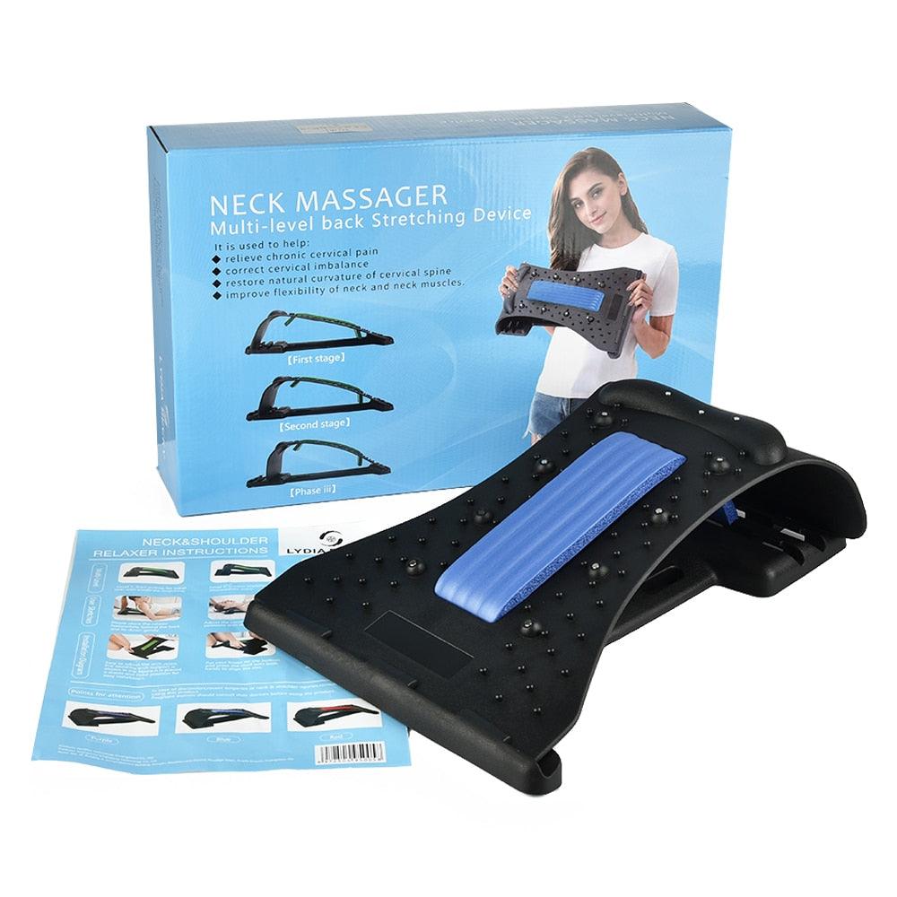 Neck & Shoulder Stretcher Neck Adjustable Traction Fitness Massage Board Back Stretch Relax Lumbar Support (FH)(1U80)
