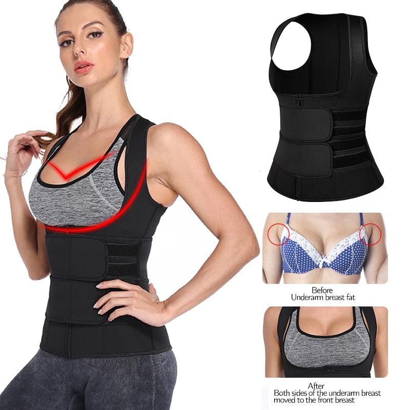 Trending Sauna Waist Trainer Corset With Sweat Belt Women Shapewear Body Shaper Weight Loss Compression Trimmer Workout Fitness(FH)(FHW1)(1U31)(1U24)
