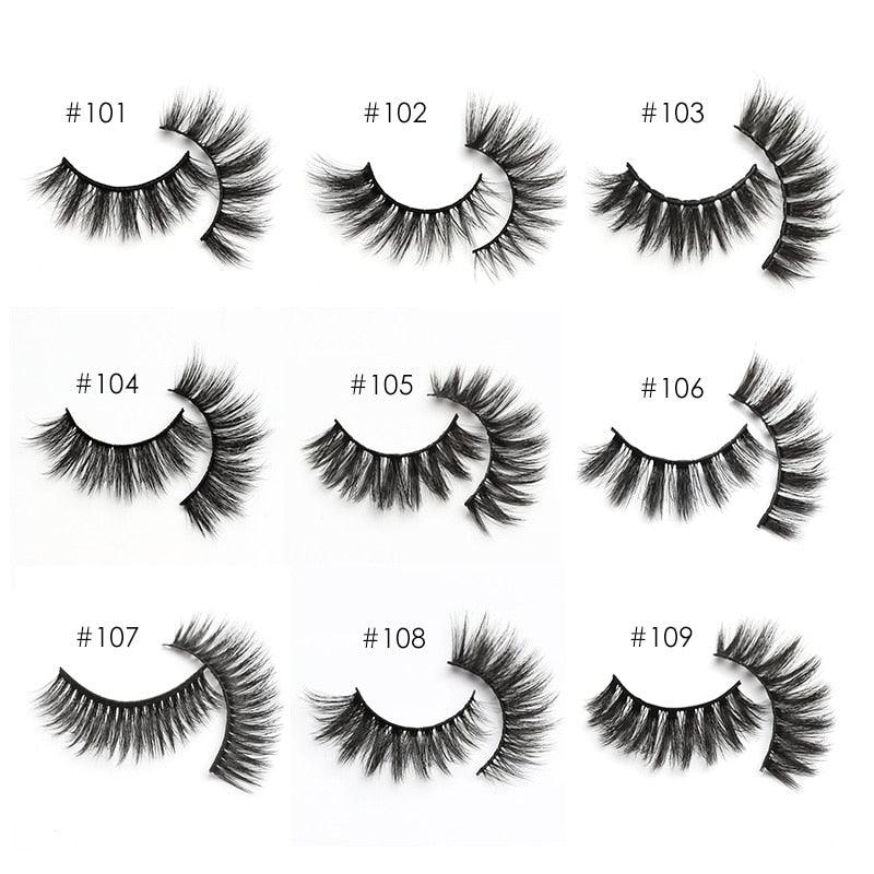 New 10 pairs faux mink eyelashes bulk wholesale natural long false eyelash extension 3d lashes (M2)(1U86)
